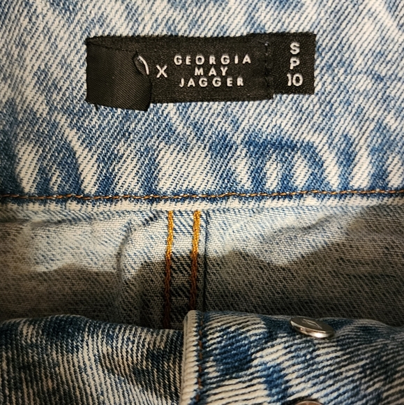Volcom X Georgia May Jagger Denim Mini Skirt Size Small Petite (SP) - Picture 3 of 3